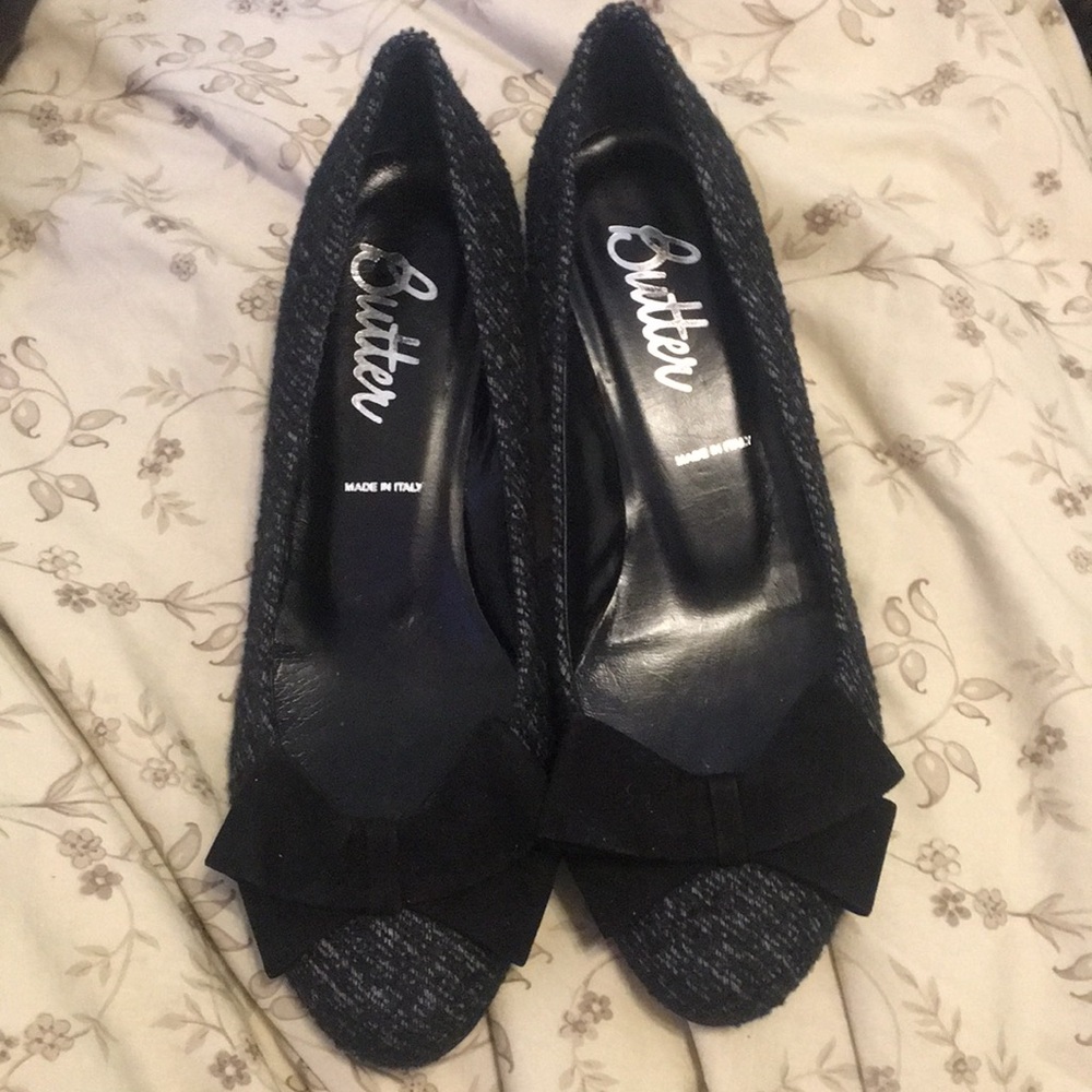Butter Tweed Suede Kitten Heel
